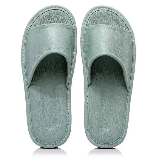 Genuine leather home slippers for women